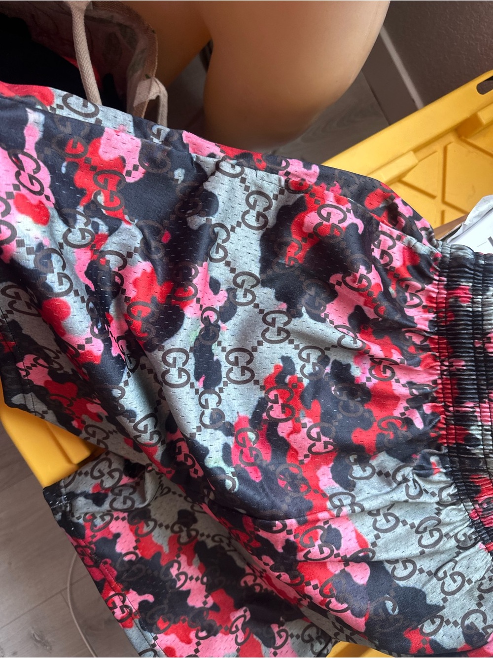 Athletic Men's Shorts in Pink & Black Camouflage Print